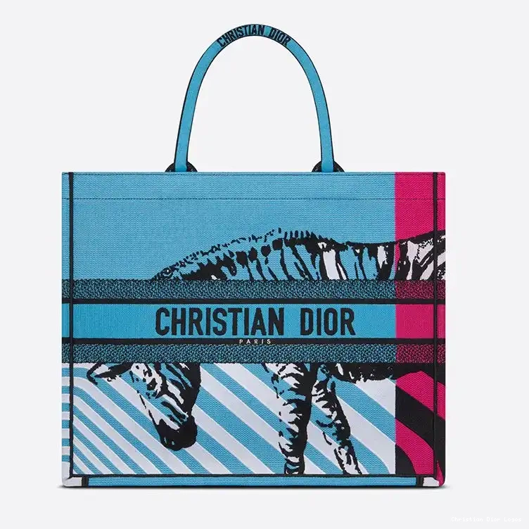 Pop Dior Motif Blue D-Jungle Book Canvas Tote Rose 0622 Luxury